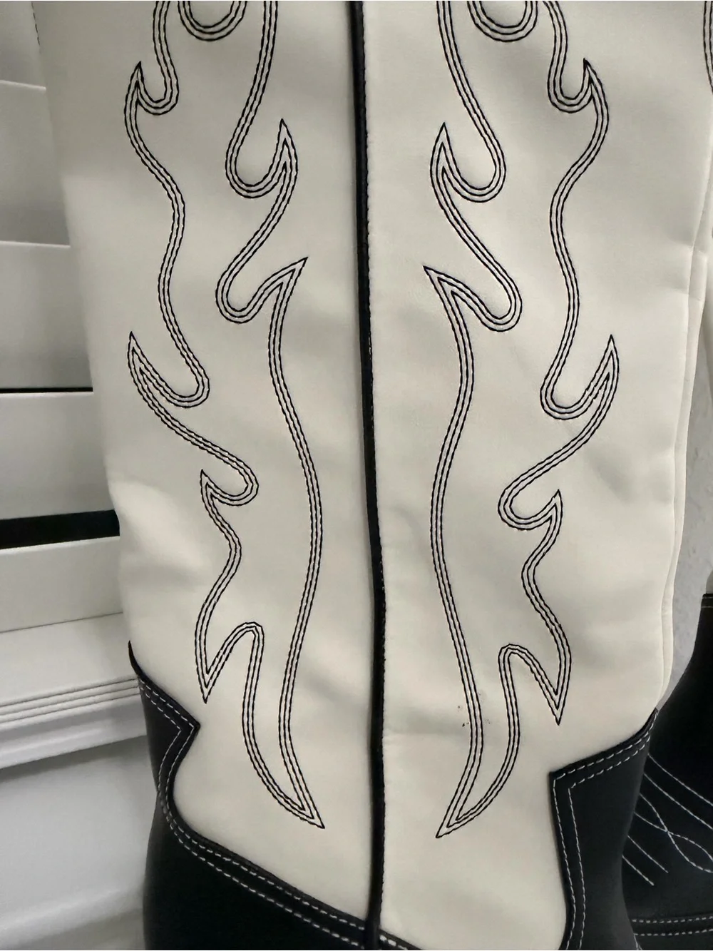INC International Concepts Black and White Pointed-Toe Over-the-Knee Boot